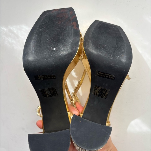 JEFFREY CAMPBELL, Nuite Embellished Slingback Platform Sandal, Sz 8.5 - Picture 10 of 12